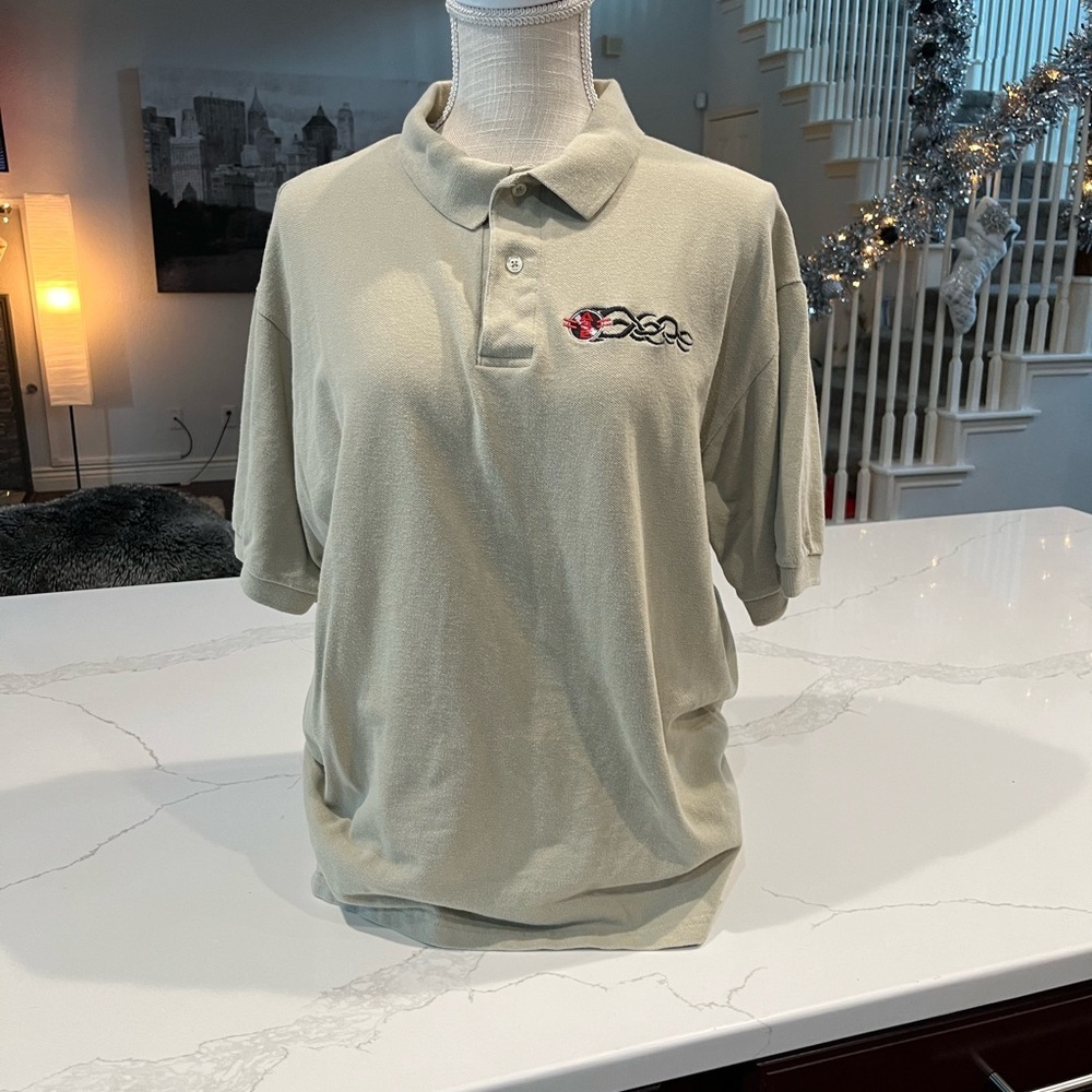 Men's Beige Polo Shirt large - Picture 2 of 5